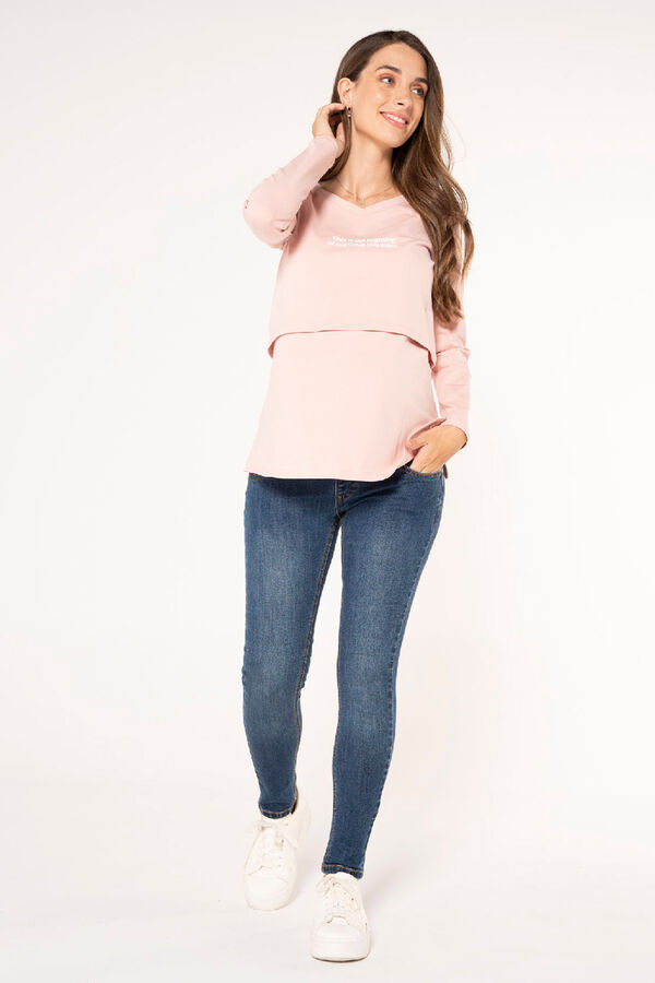 Ohma! T-shirt amamenta&ccedil;&atilde;o "This is the begining" rosa