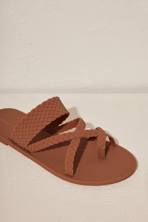 Women'secret Sandalias marrones 100% mojables marr&oacute;n