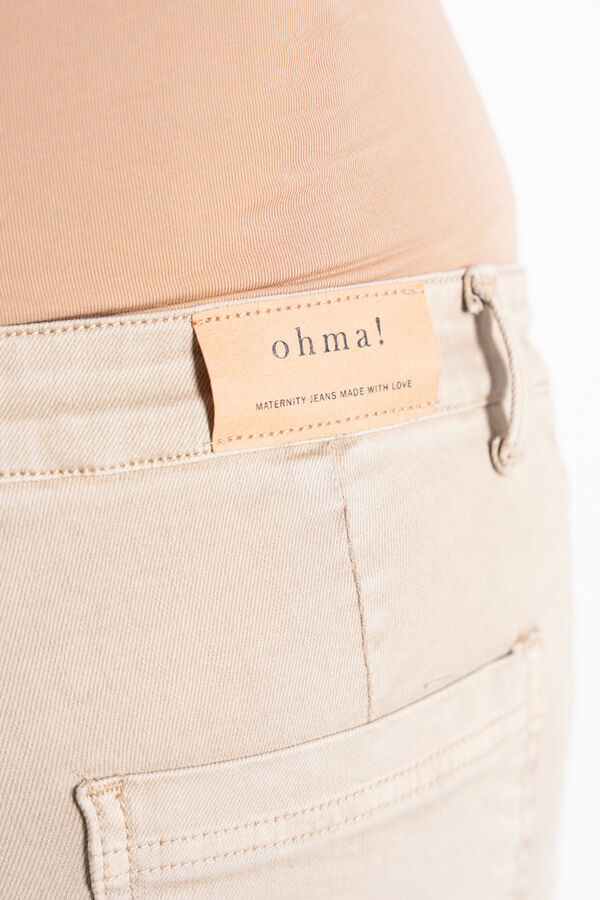 Ohma! culotte jeans pr&eacute;-mam&atilde; castanho