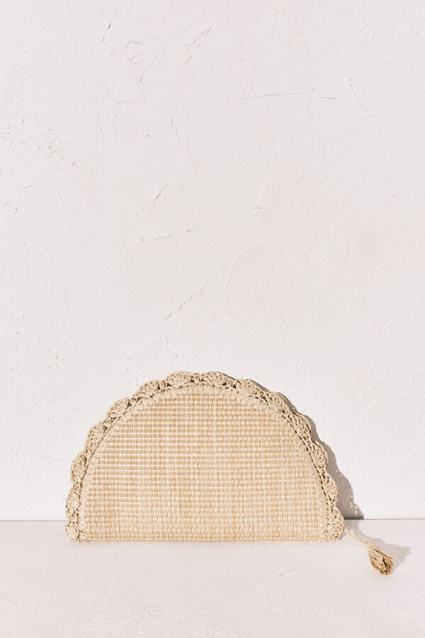 Women'secret Neceser rafia bolso de mano nude