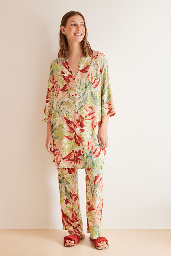 Women'secret Camisola playa estampado tropical estampado