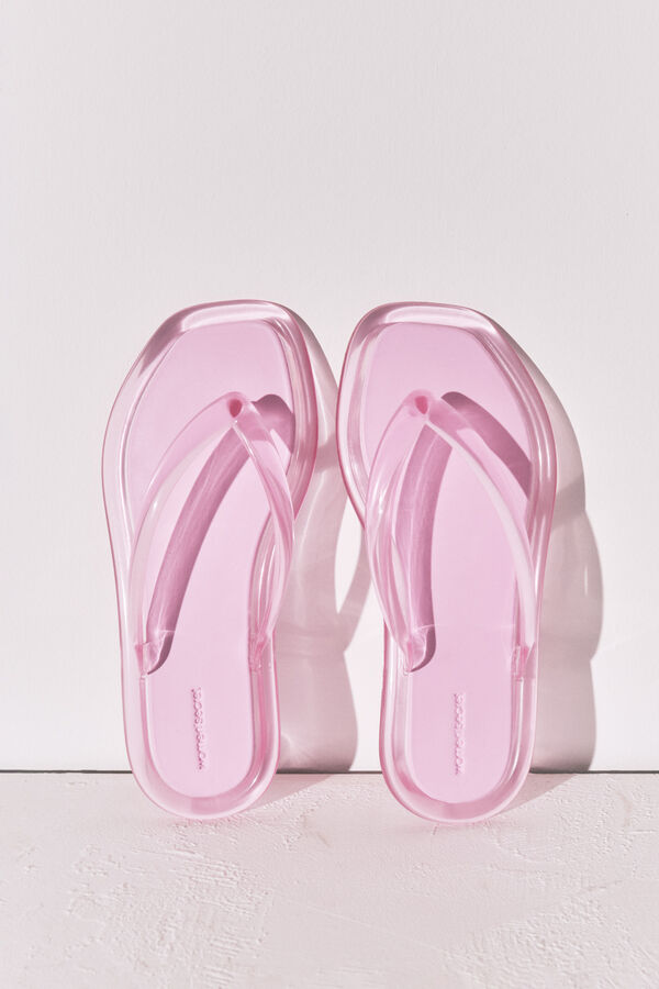 Women'secret Chanclas dedo efecto trasl&uacute;cido rosa rosa