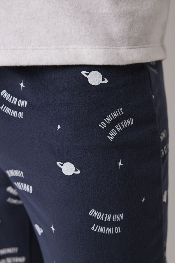 Women'secret Pijama largo hombre polar "Buzz Lightyear" gris