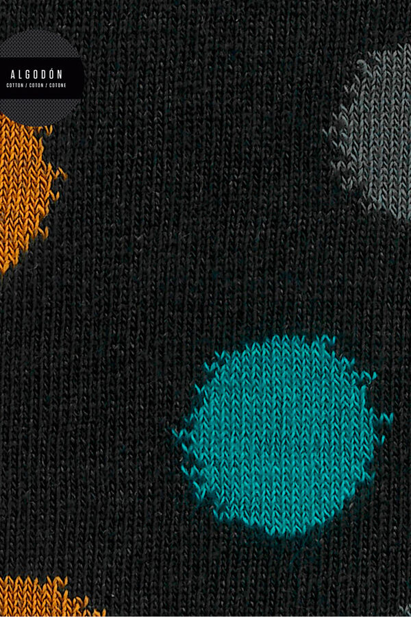 Punto Blanco Calcetines de algod&oacute;n lunares pu&ntilde;o roul&eacute; gris