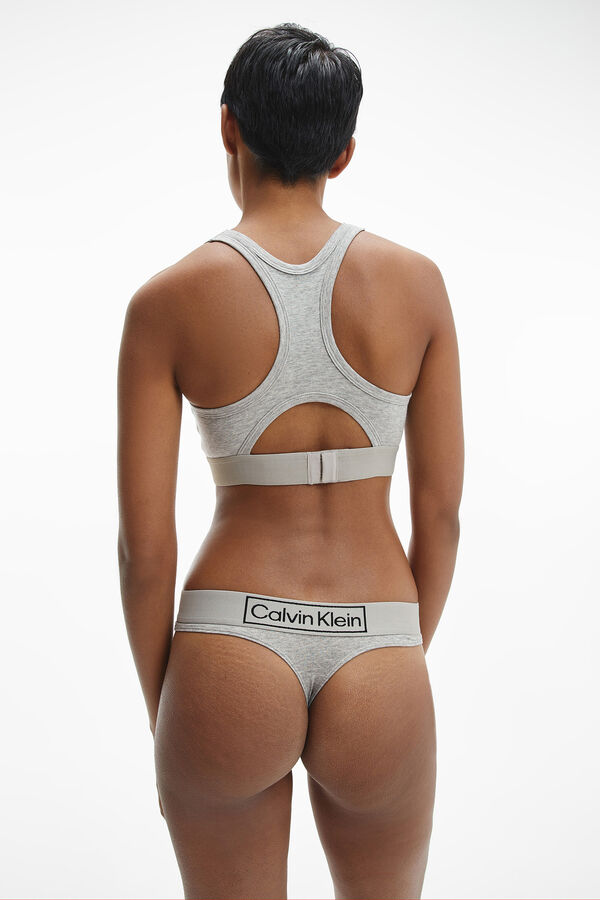 Calvin Klein Tanga tiro medio cinzento