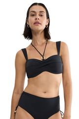 Triumph Top bikini fruncido con relleno y aro negro