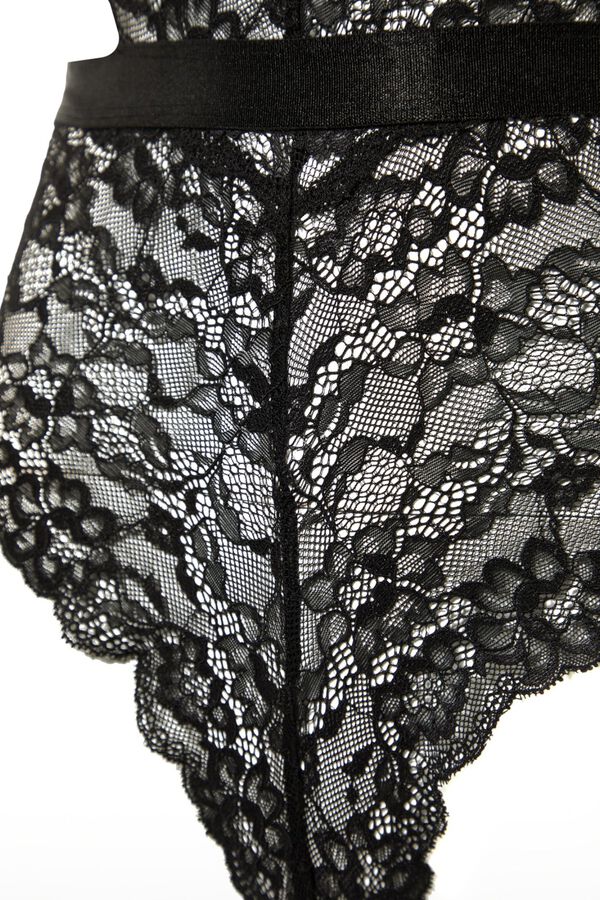 Trendyol Body de manga comprida em renda preto