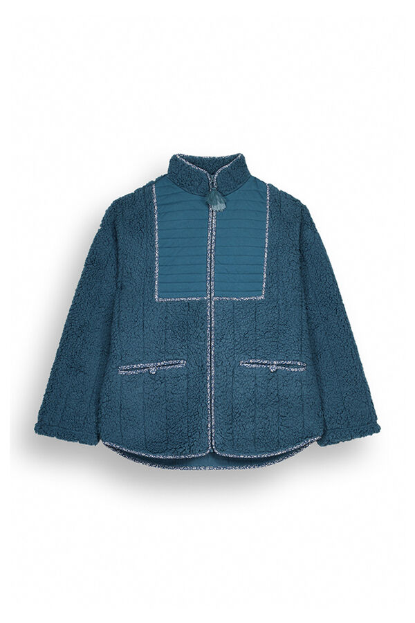 Women'secret Bata corta borreguito acolchado verde verde