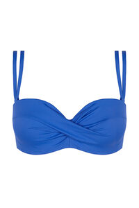 Women'secret Top bikini bandeau cruce azul