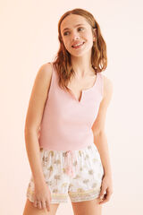 Womensecret Pijama curto 100% algodão alça larga rosa rosa