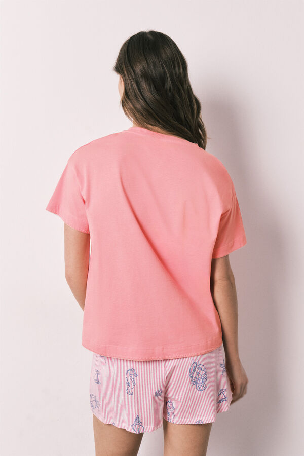 Women'secret Pijama curto em algod&atilde;o rosa rosa