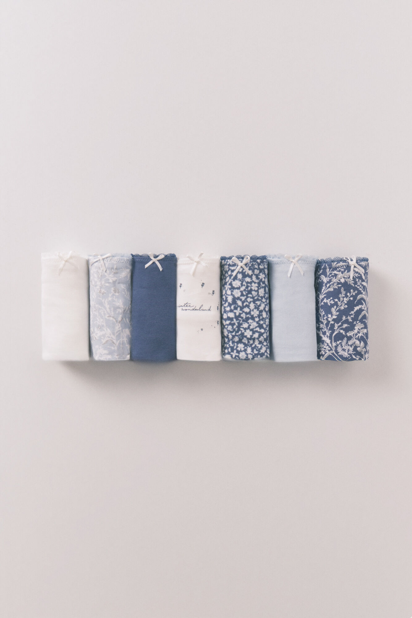 Women'secret Pack 7 bragas cl&aacute;sicas algod&oacute;n print navide&ntilde;os azul