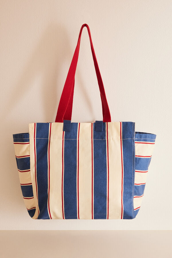 Women'secret Mala canvas estampados riscas Snoopy azul