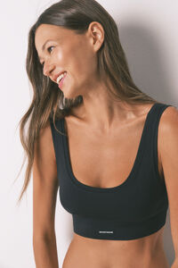 Women'secret LOVELY top revers&iacute;vel sem costura em preto