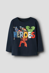 Name it Camiseta Heroes manga larga azul