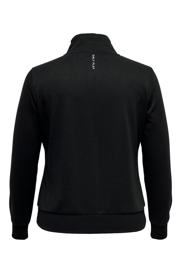 Womensecret Sweatshirt grande com fecho-éclair e gola alta preto