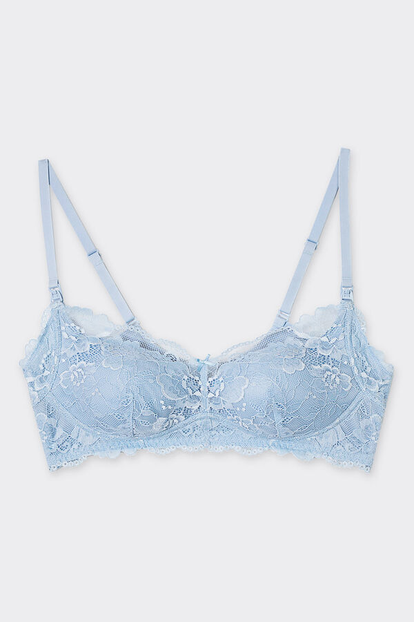 Ohma! Soutien maternity amamentação renda azul