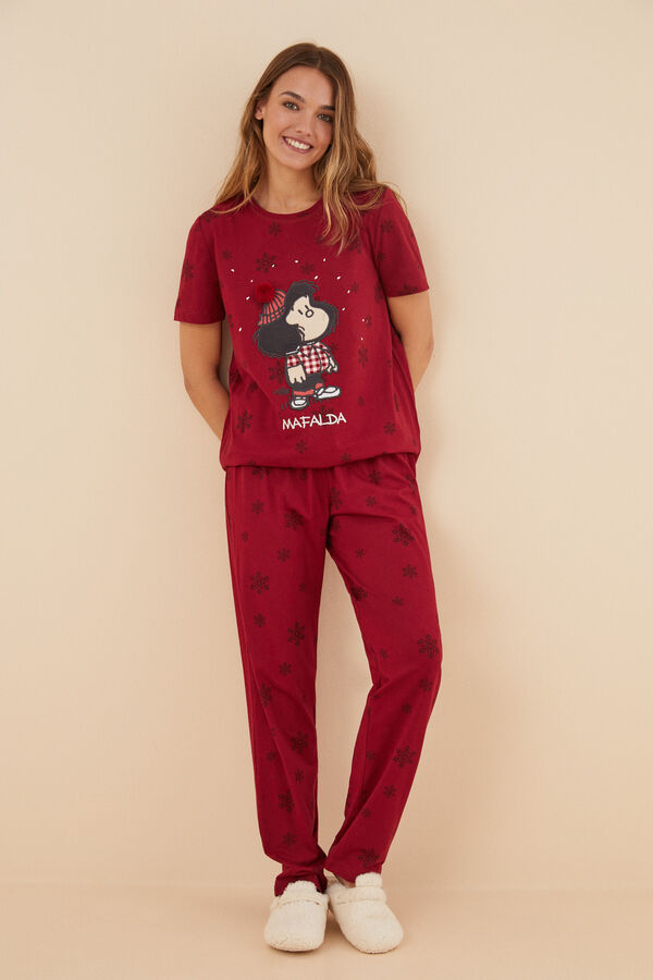 Women'secret Pijama 100% algod&oacute;n Mafalda rojo rojo