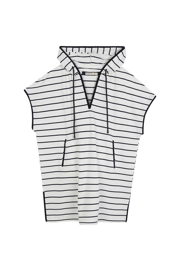 Women'secret Vestido felpa rayas navy azul