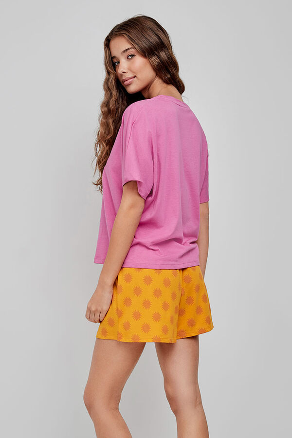 Gisela Pijama corto estampado fucsia fucsia