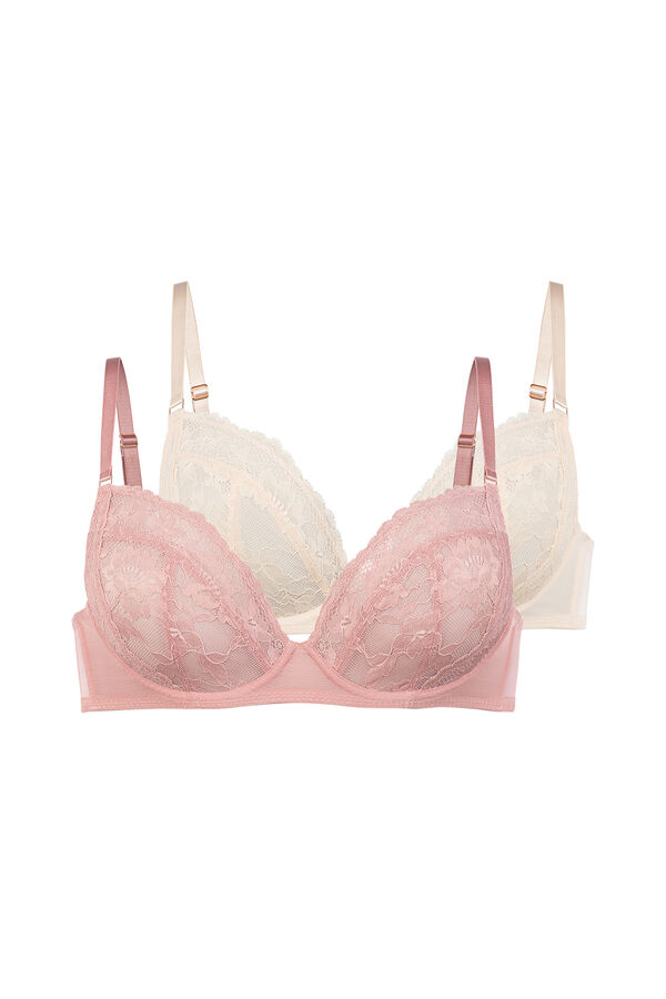 Dorina Pack 2 soutiens com aro em renda rosa