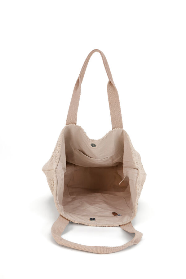 Abbacino Bolsa de praia grande azul Oceans Diary bege