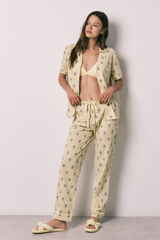 Women'secret Pijama comprido camiseiro em algod&atilde;o estampado estampado
