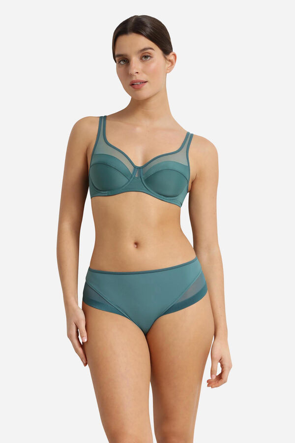DIM Soutien com aro grande capacidade em tule verde