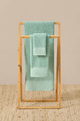 Textura Toalha de algod&atilde;o turco em jacquard com folhas bege