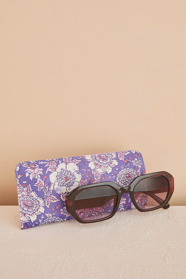 Womensecret Óculos de sol geométricos capa flores multicolorida estampado