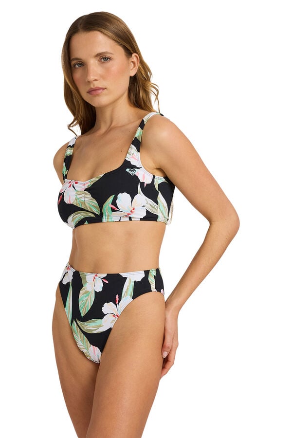Roxy Top biqu&iacute;ni bralette tropical preto