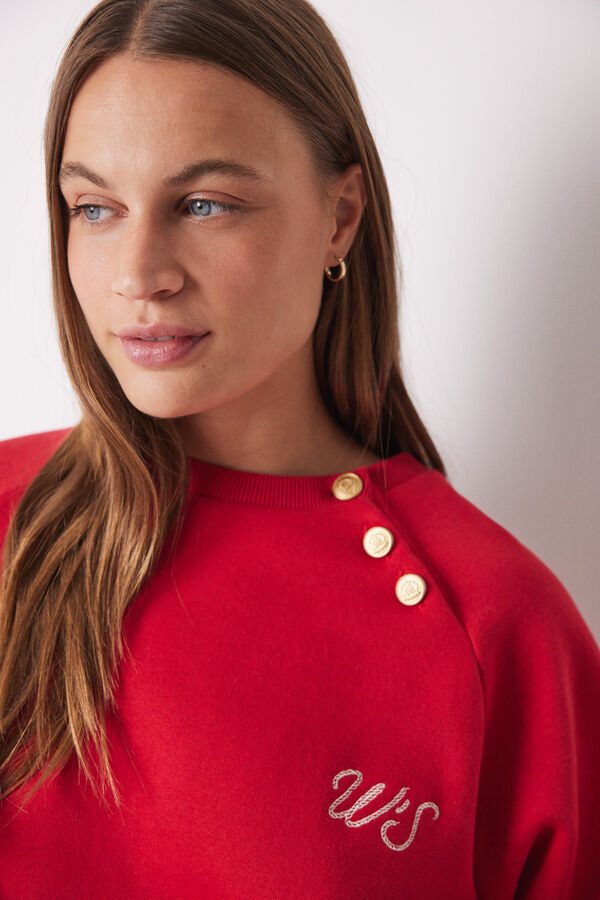 Women'secret Sweatshirt de pelúcia de algodão vermelho vermelho