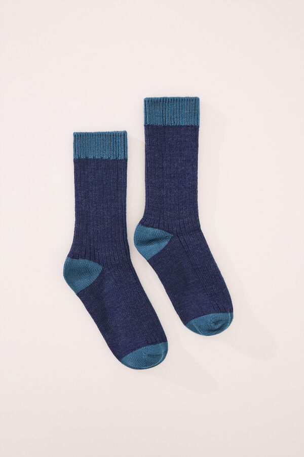 Women'secret Meias longas b&aacute;sicos em tom cinza azul