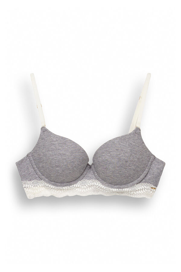 Women'secret GORGEOUS Sujetador push up algod&oacute;n gris gris