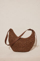 Women'secret Saco ombro r&aacute;fia marr&oacute;n castanho