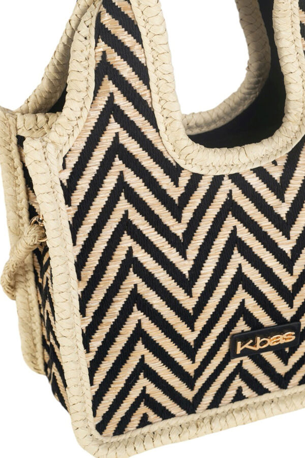 Kbas Bolso tote peque&ntilde;o estampado rayas negro