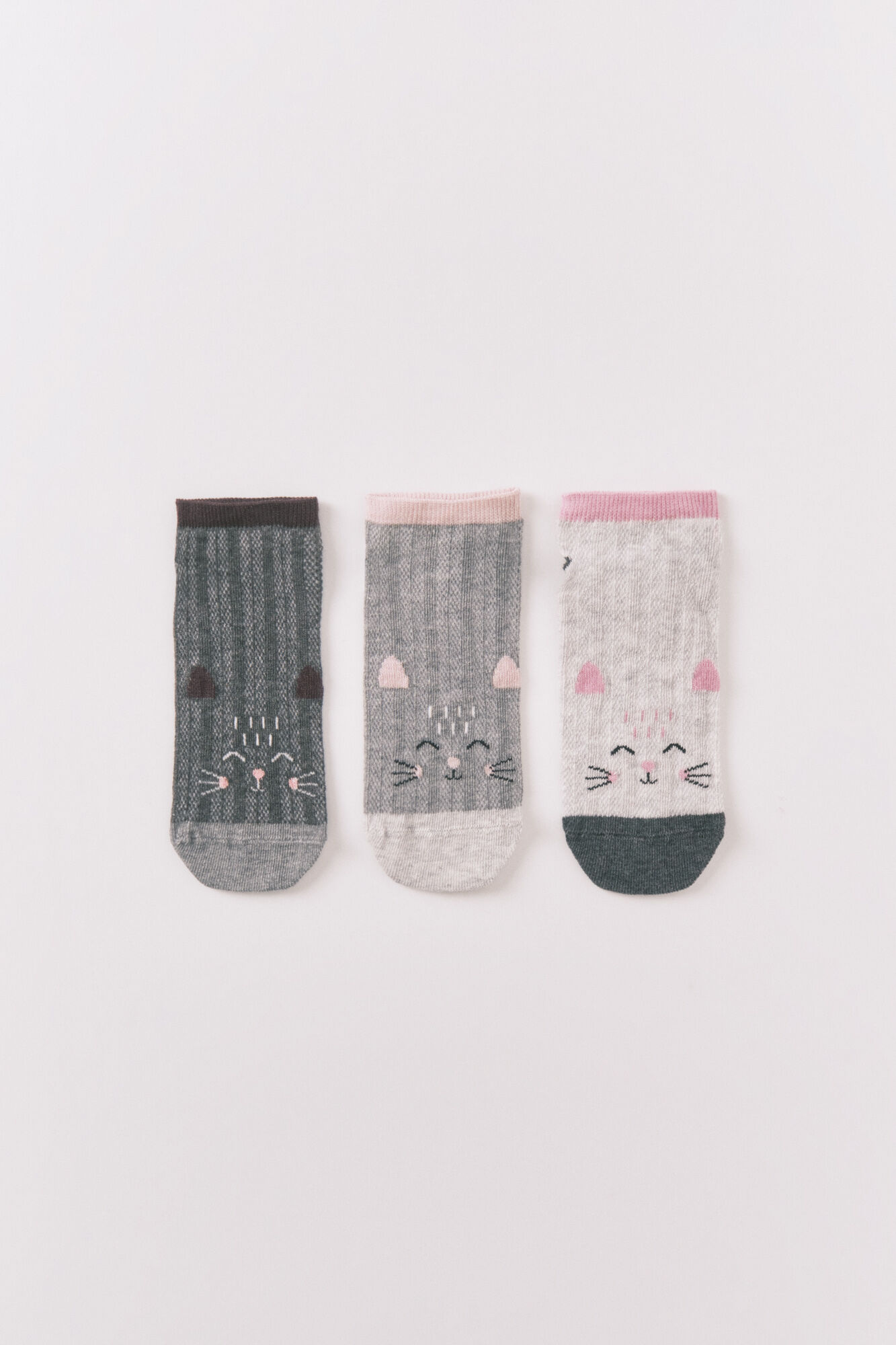 Women'secret Pacote com 3 meias curtas meias para gatos 
