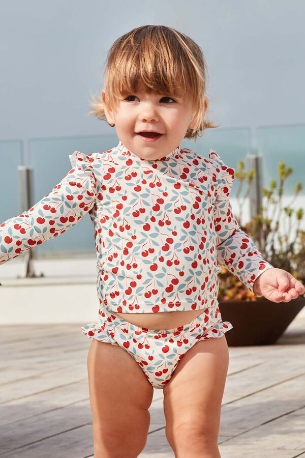 Gocco Braguita de estampado cerezas blanco blanco