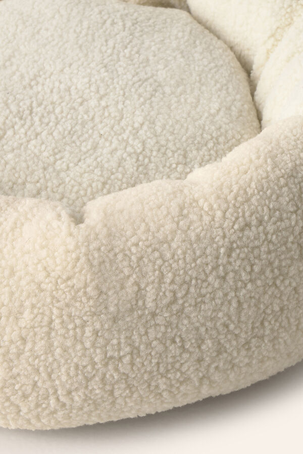 Calma House Cama redonda para animais de estima&ccedil;&atilde;o com capa remov&iacute;vel Henry Raw estampado