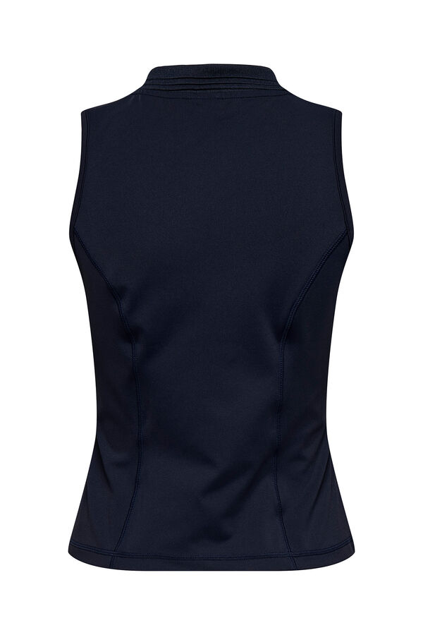 Only Play Polo técnico sin mangas y cuello de pico  azul