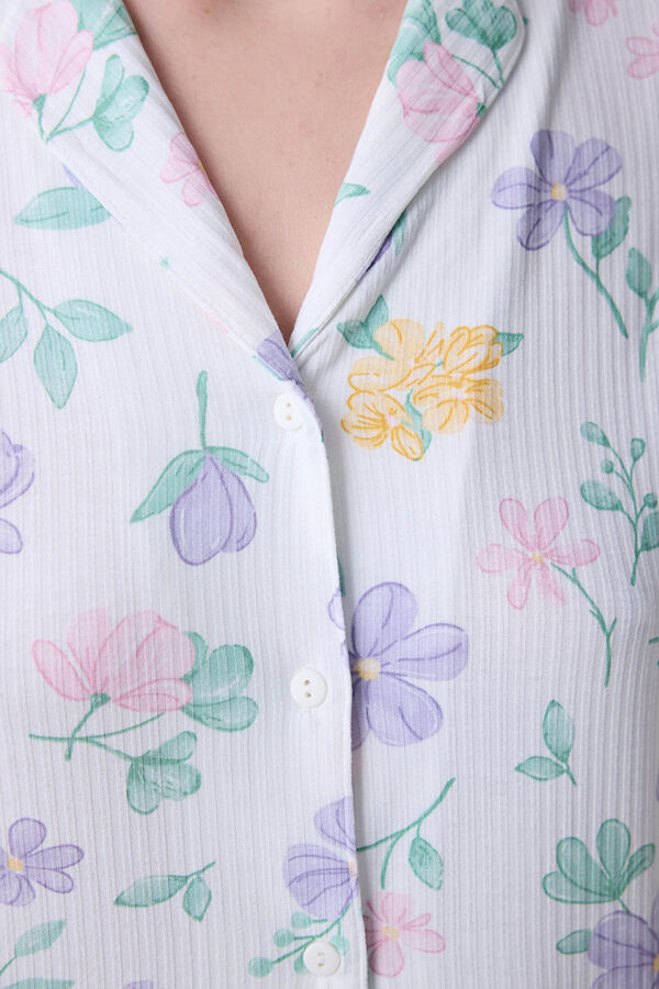 Penti Conjunto de pijama camiseiro longo floral estampado