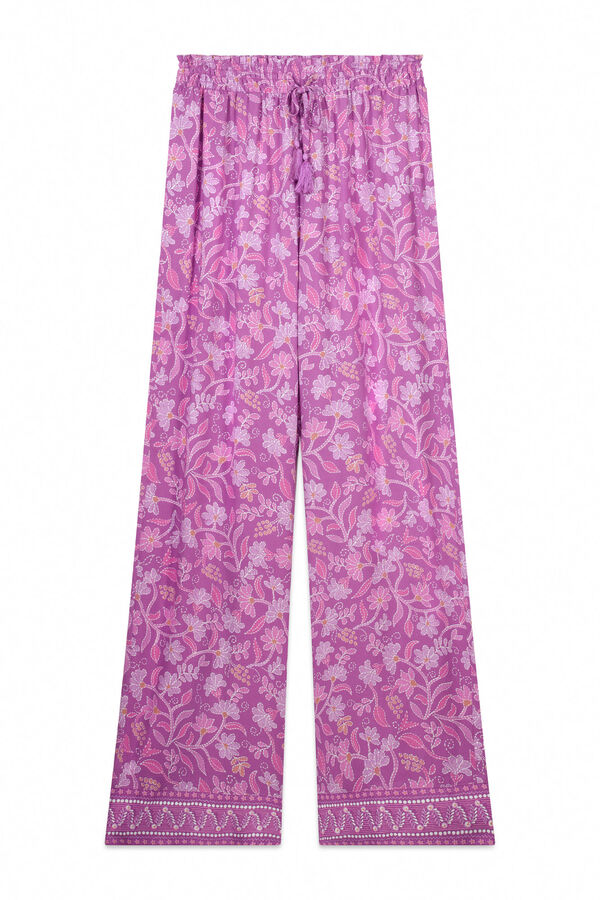 Women'secret Pantalón largo viscosa estampado boho floral estampado
