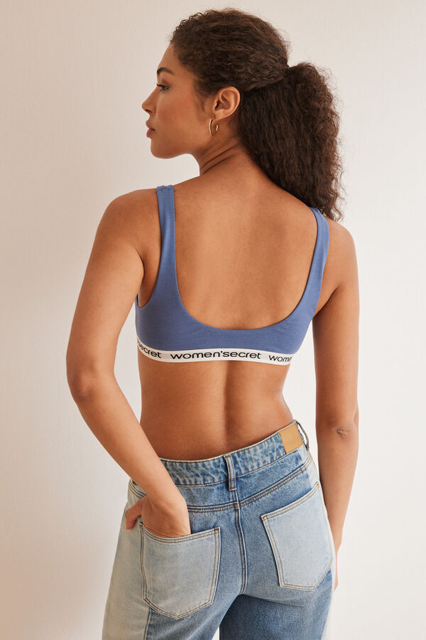 Women'secret Top algod&atilde;o logo azul azul