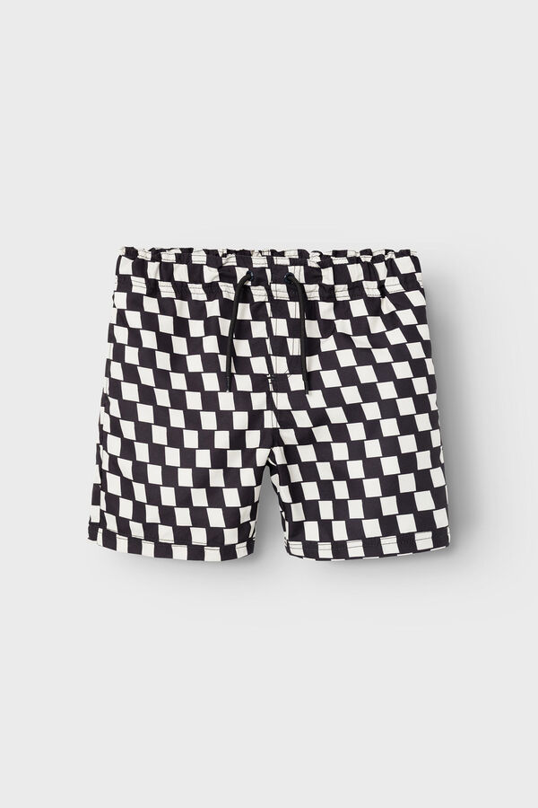 Name it Ba&ntilde;ador para ni&ntilde;o estampado cuadros blanco