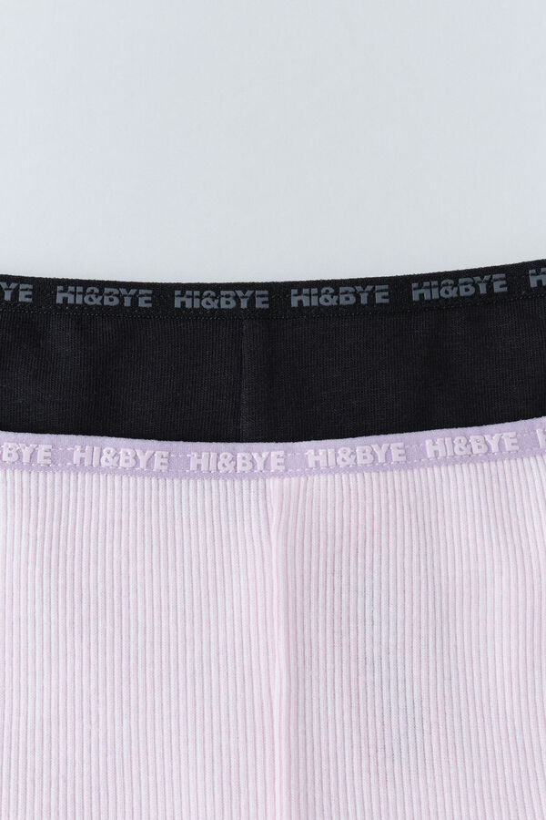 HI&BYE Pacote de 2 cuecas boxer pretas e rosa preto
