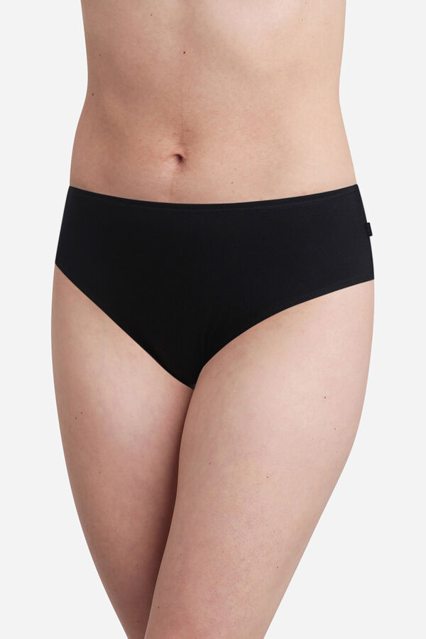Playtex Cueca midi de algod&atilde;o modal preto