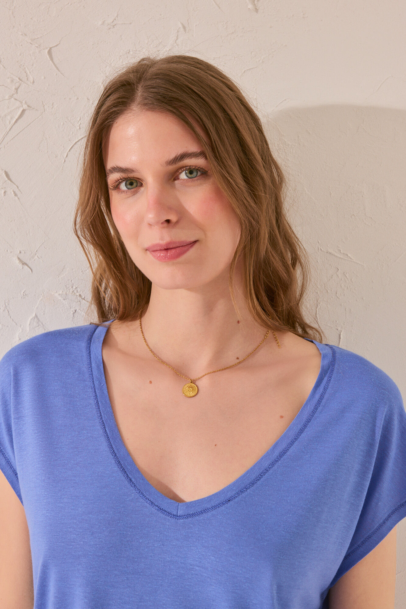 Women'secret Camiseta manga corta azul claro