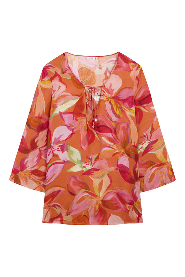 Women'secret Vestido t&uacute;nica curta estampado maxi floral estampado
