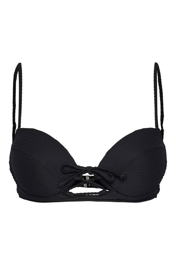 Pieces Top de bikini ovalado gris