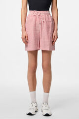 Pieces Shorts riscas vermelho